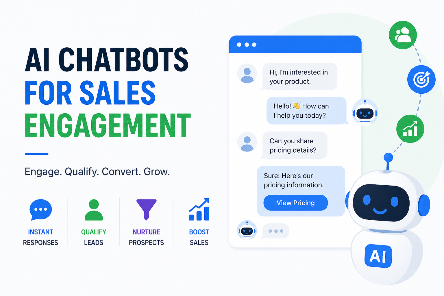 AI chatbot conversations supporting sales and customer engagement