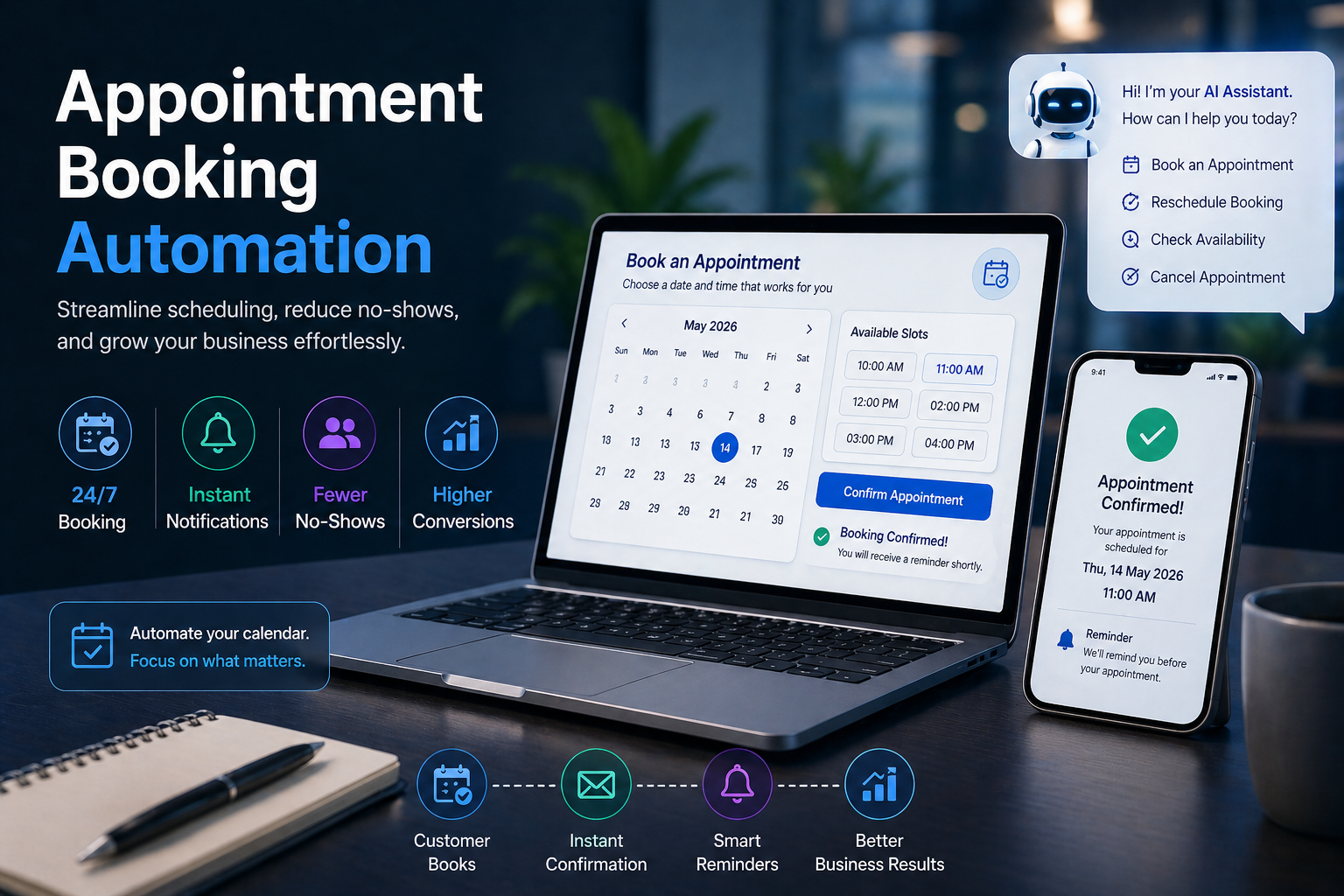 Appointment booking automation for consultations and demos